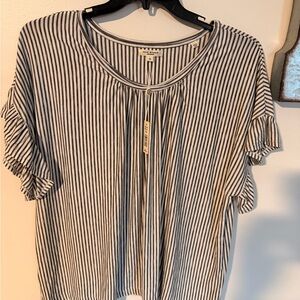 Max Studio Black and White Striped Blouse
